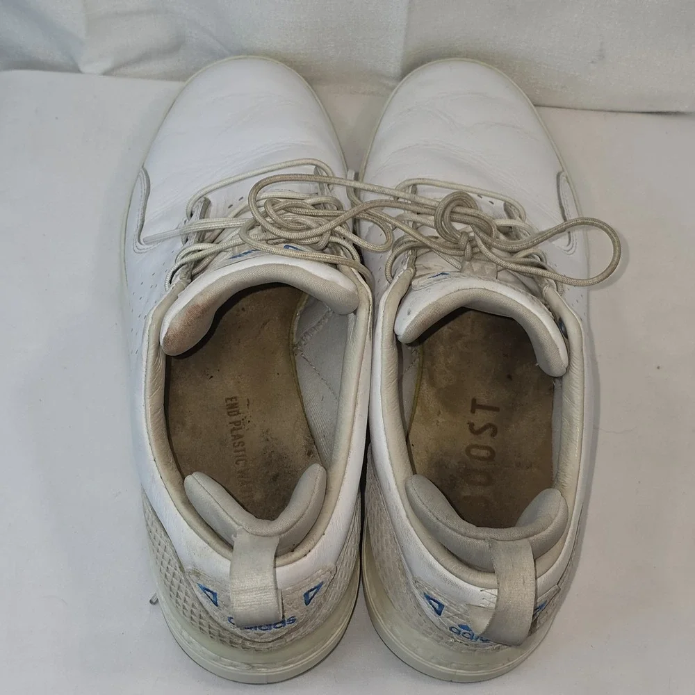 Adidas Flopshot Golf Shoes Mens 10 White Leather‎ Spikeless Adipure